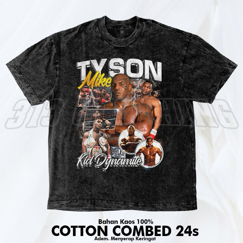 T-Shirt Washed Mike Tyson Vintage / Baju Kaos Mike Tyson Washing