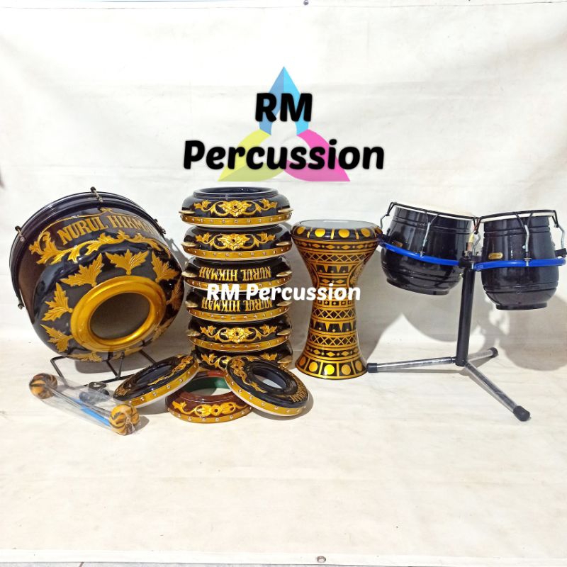 Rebana Ukir Jepara 1 Set / Hadroh Ukir Jepara + 1 Set Kendang