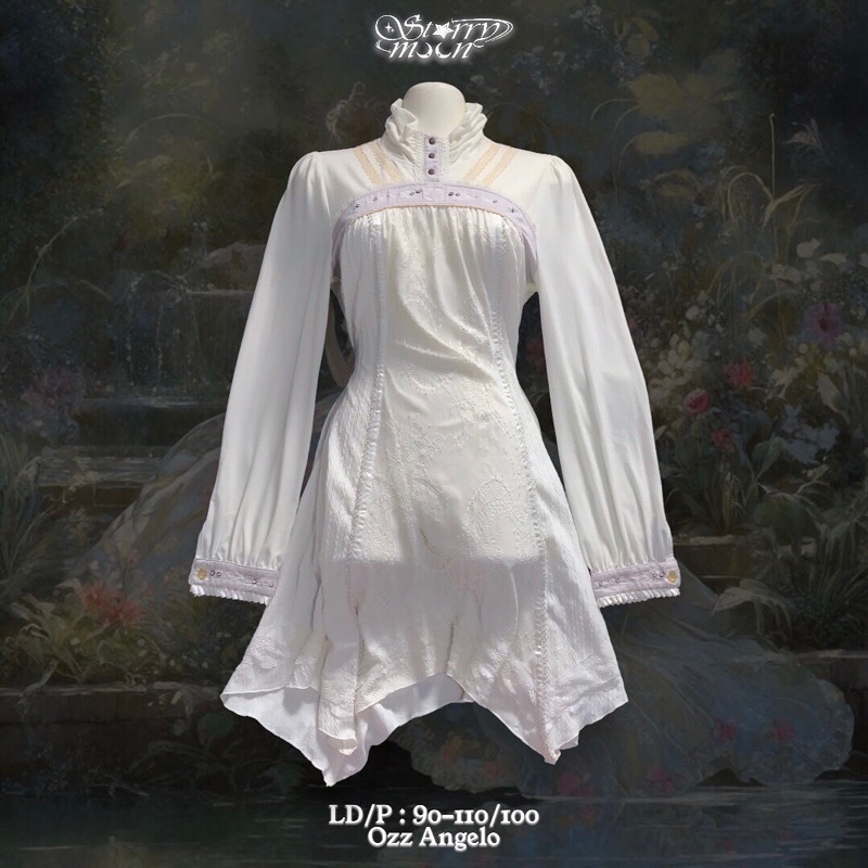 Midi Knit Dress White Kawaii 0zz 4ngelo ♥︎ Starrymoon Coquette dollette Mori Kawaii aesthetic haraju