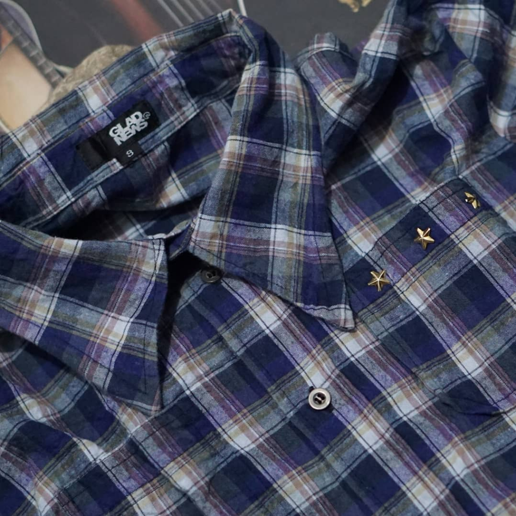 Kemeja Flanel Lengan Panjang GLAD NEWS Second Original Ukuran S - FLPGLA001S