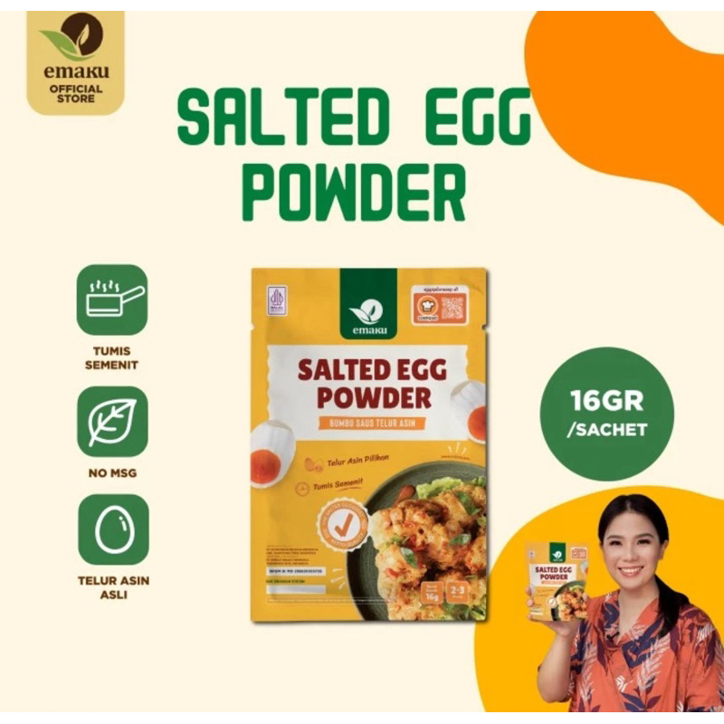 

Emaku Salted Egg Powder 16gr Bumbu Instan Bubuk Telur Asin