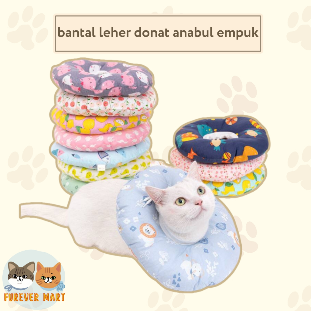 Pet Collar Bantal Donat Kucing dan Anjing Pasca Operasi Steril