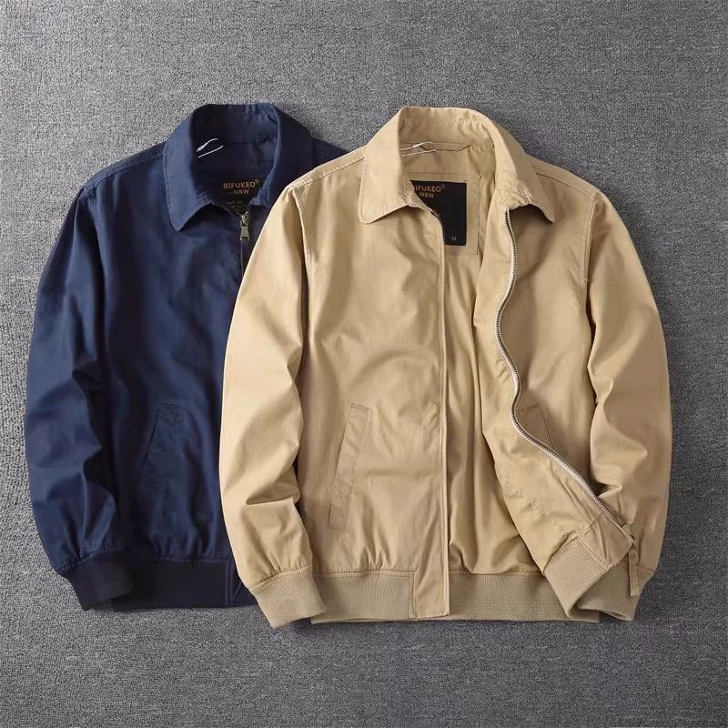 Jjaket pria jaket bomber pria kerah Lipat Jaket pria parasut jaket pria vintage jaket pria terbaru j