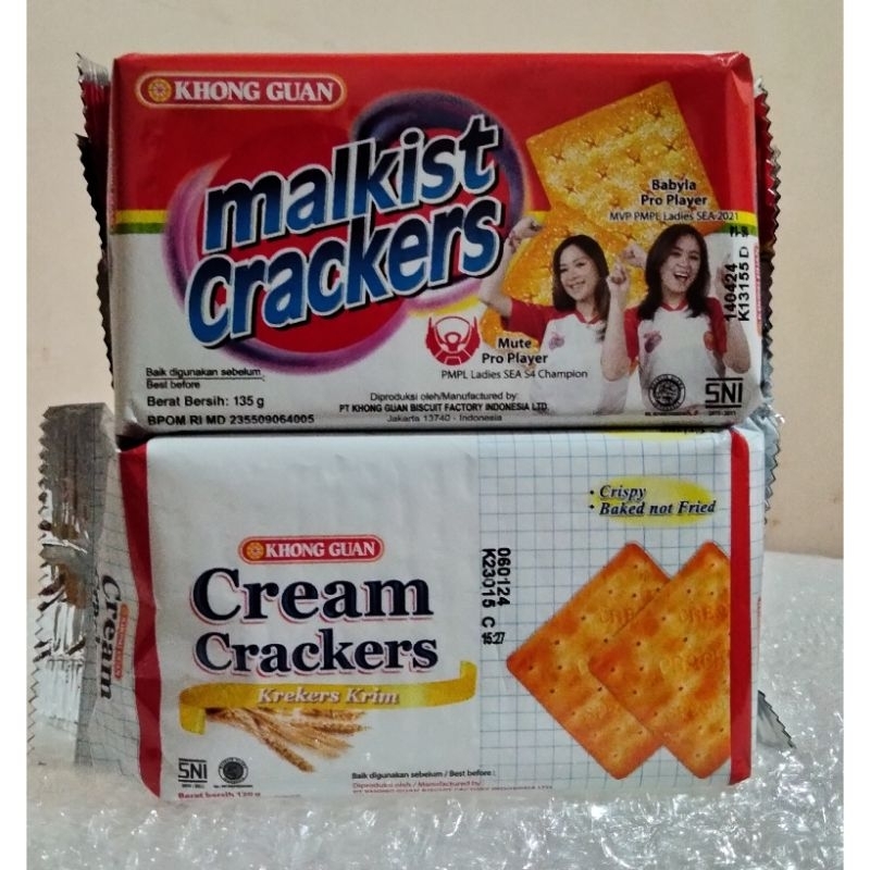 

Khong Guan Malkist Crackers / Khong Guan Cream Crackers / Krekers Krim / Biskuit Asin / Biskuit Manis / Biscuits Gula / Roti Kebeng