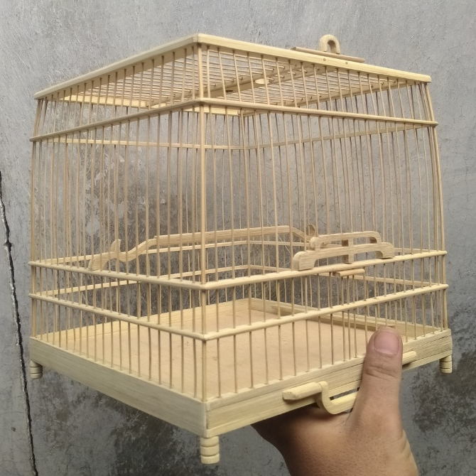 Sangkar Cungkok Bambu  Ukuran 25 x 25 Cm / Sangkar Bambu Neinjing Ukuran 25 x 25 Cm / Sangkar Cungko