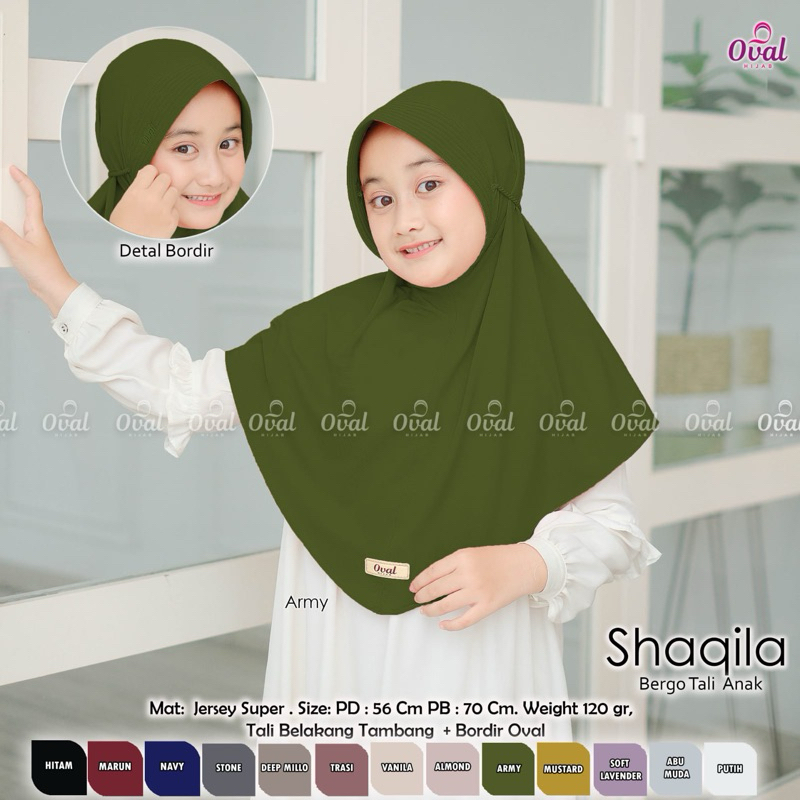 Shaqila Daily Hijab Anak Original Oval Hijab Shaqila Oval Hijab