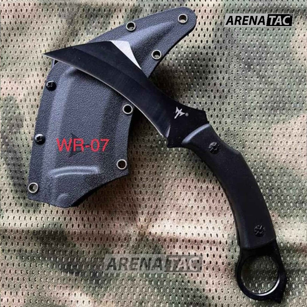 Arenatac - Pisau Karambit Tactical / Pisau Camping Karambit Tactical Knife kydex Holster - WR07