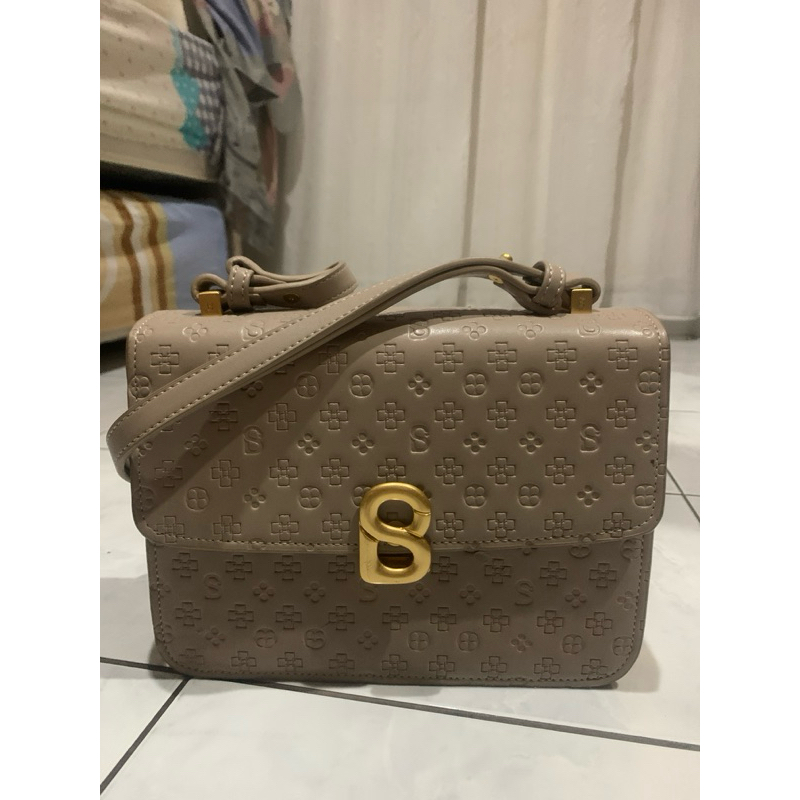 yura bag purple, monogram beige buttonscarves bag SALE HARGA NETT