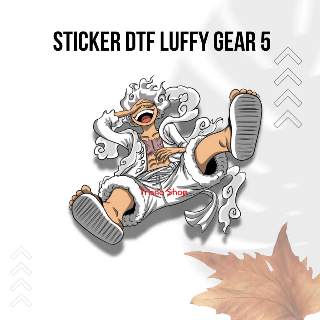 Stiker Anime DTF Luffy Gear 5 Nika