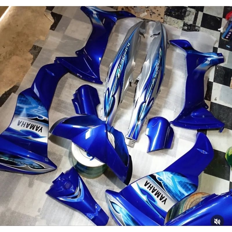 (BISA COD) Striping Stiker Motor JUPITER Z Biru silver 2008 Sticke lis Striping  Standar Ori Jupiter