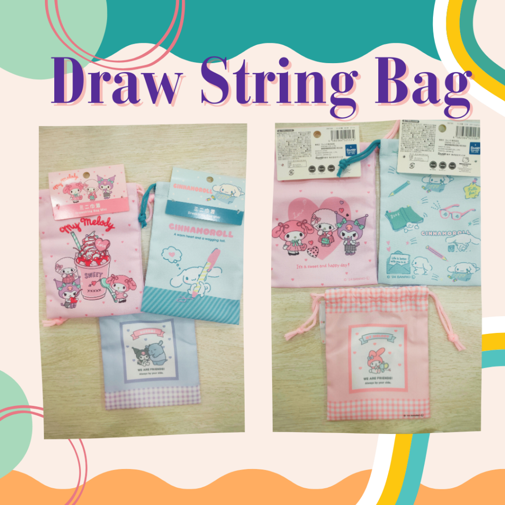 Draw String Bag / tas serut Mini Sanrio Original Jepang