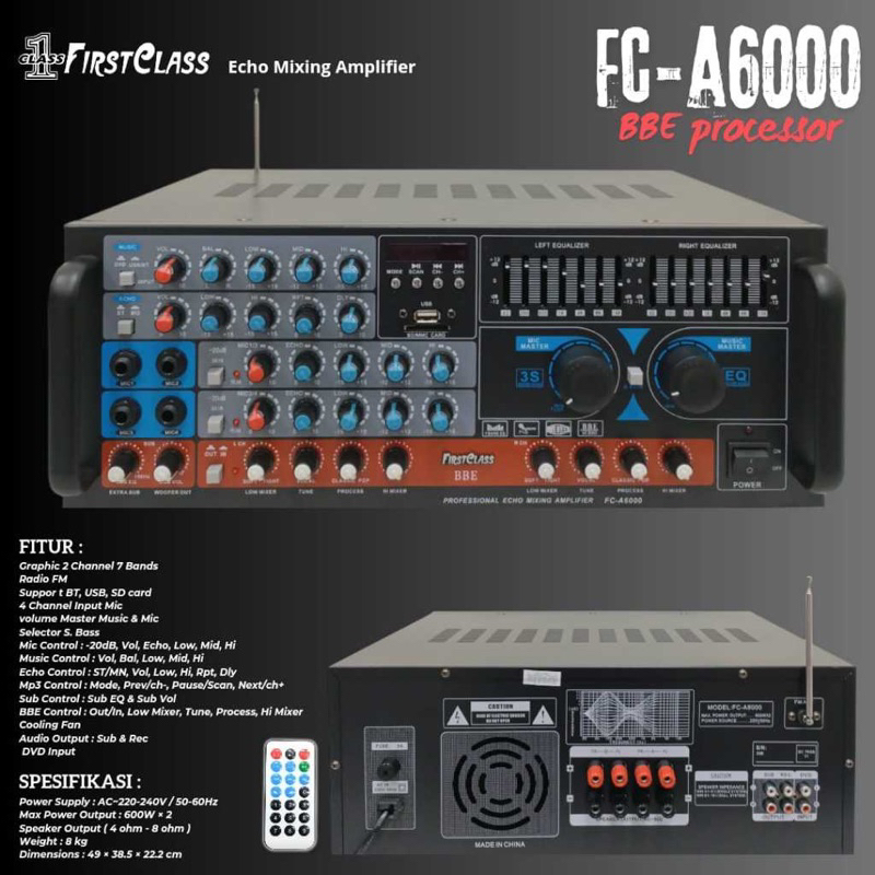 power mixer amplifier FirstClass 4 Channel FC-A6000