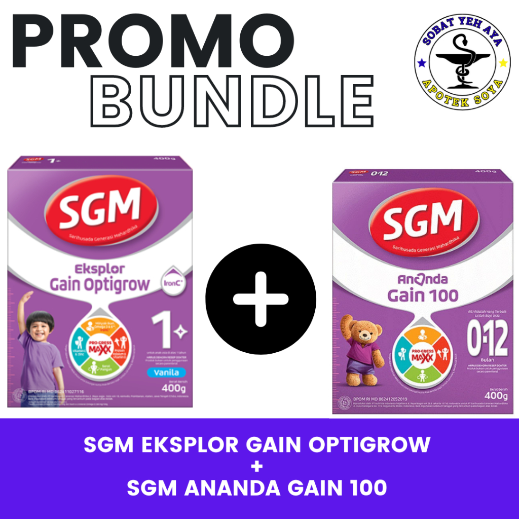 PAKET HEMAT SGM OPTIGROW + SGM ANANDA GAIN 100 RASA VANILLA 400 GRAM
