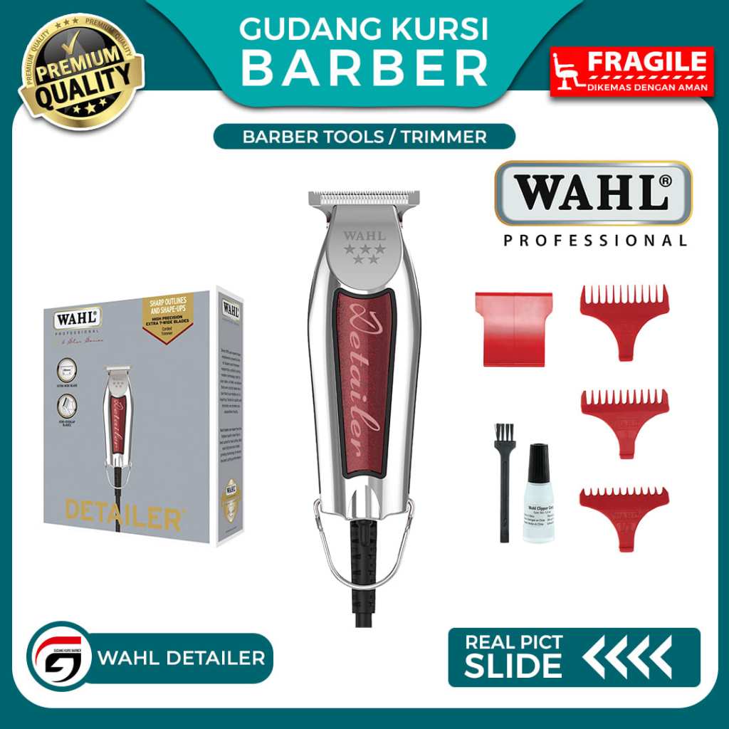 Wahl Detailer Corded Hair Trimmer Tanpa Kabel Alat Cukur Professional