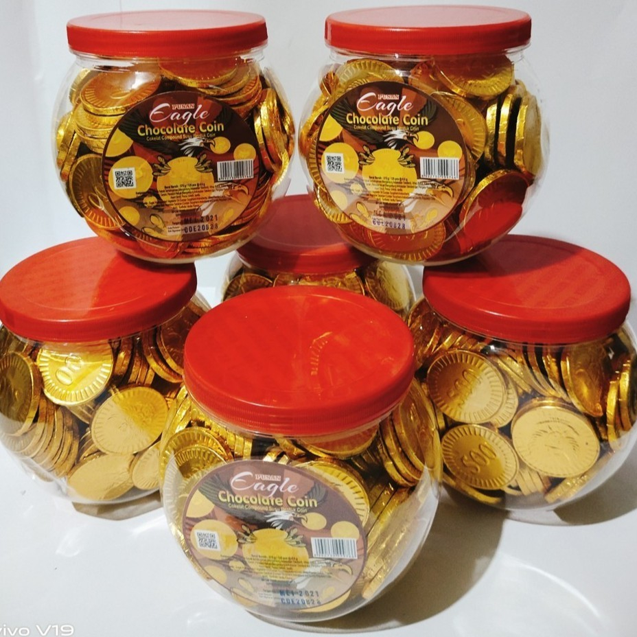 

EAGLE CHOCOLATE COIN 575gr/ Coklat Koin Emas Toples isi 125 butir