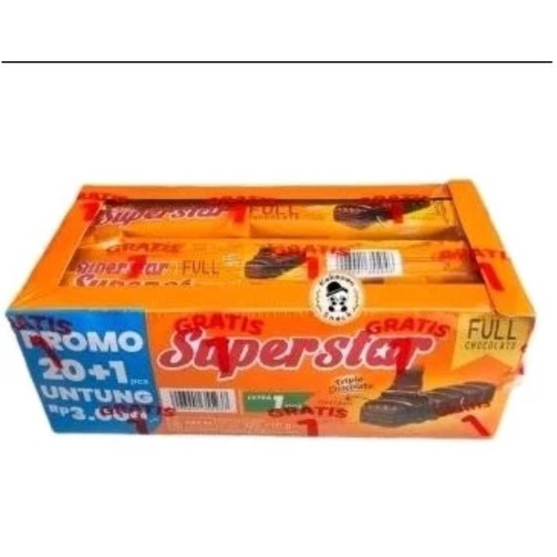 

Superstar Wafer Coklat 1 PAK isi 20+1 - coklat nikmat enak