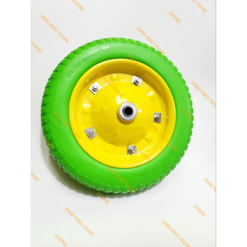 Roda Ban Gerobak Warna FullSet / Roda Sorong PU Angkong Mati  / Roda Ban Gerobak Universal