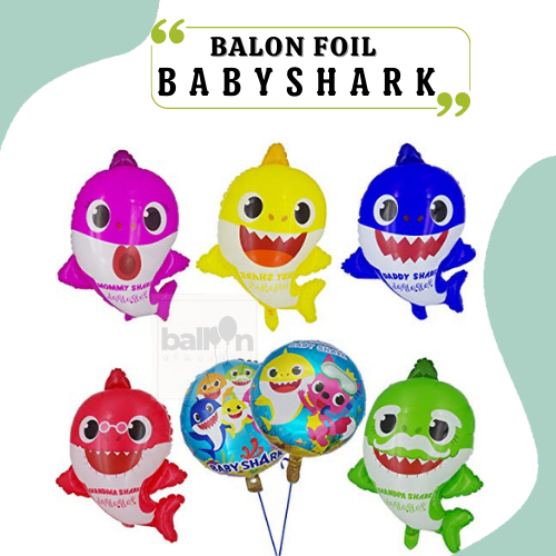Foil Balloon Character Big Baby Shark/Balon Foil Karakter Ulang Tahun Baby Shark Set JUMBO/Kartun Ba