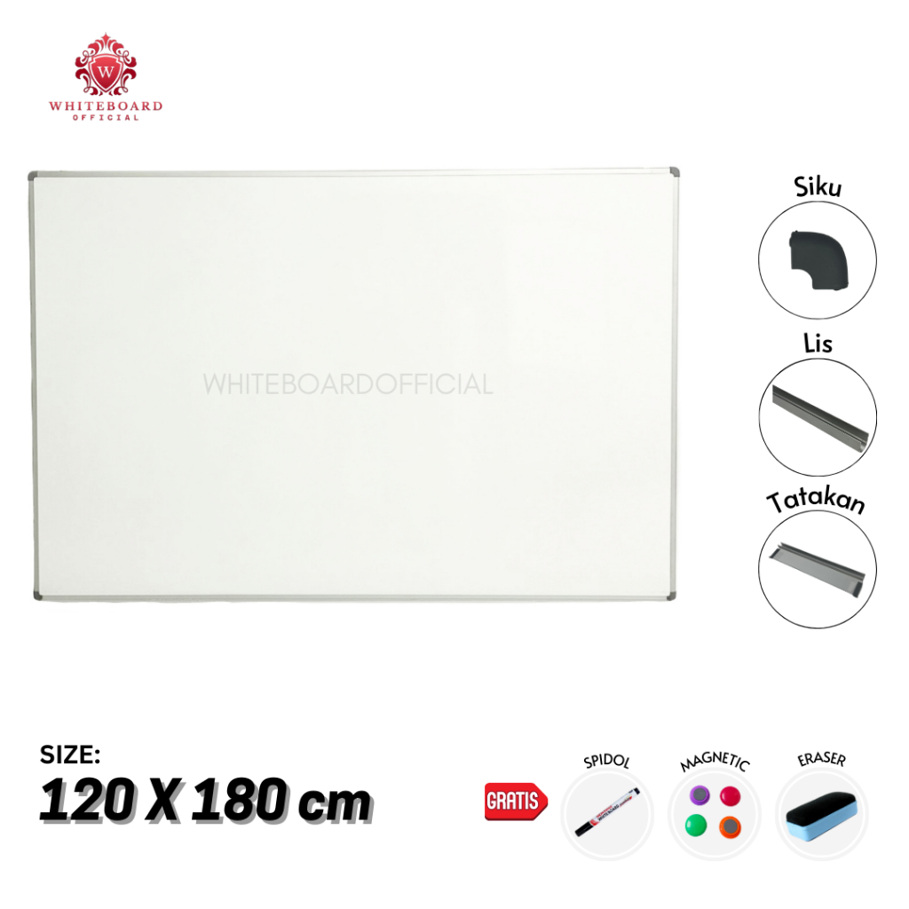 

Papan Tulis / White board Gantung / WhiteBoard Magnet 120 x 180cm Sakana