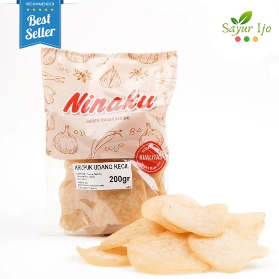 

Ninaku Krupuk Udang Kecil 200 Gram / Pack Snack Shrimp Kerupuk Kering Mentah