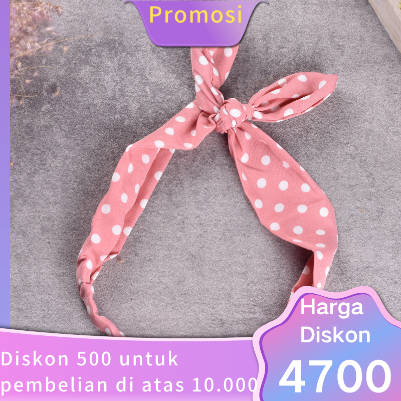 Bando Kain Pita / Bandana Korea  Karet Dan Elastis Wanita Dewasa Dan Remaja Polos Dan Motif