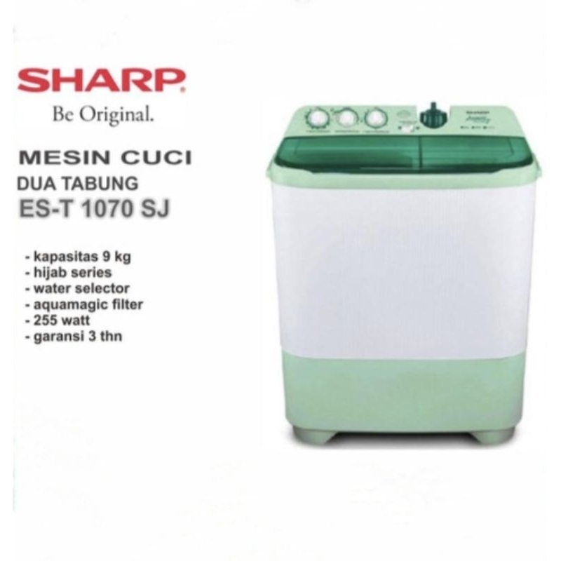 Mesin Cuci Dua Tabung Sharp ES-T1070SJ/Mesin Cuci 10Kg