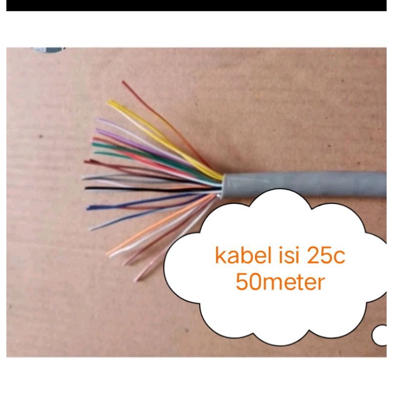 kabel isi 50 meter 28awg abu" brother union