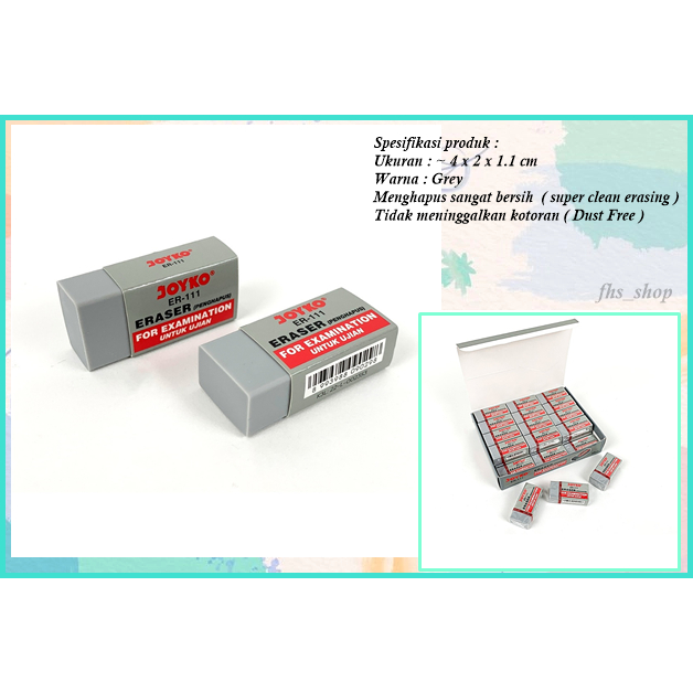 

Penghapus Pensil Joyko Untuk Ujian ER-111 Eraser Joyko For Exam ER-111