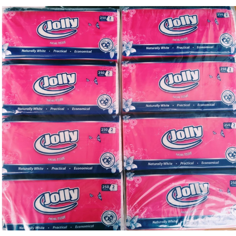 PAKET 4 Tissue Jolly Facial 250 sheets 2ply Murah Ekonomis Alami Soft Pack Isi 4 Pack TU2T