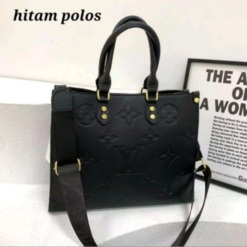 Tas wanita ToteBag LV Hitam embos