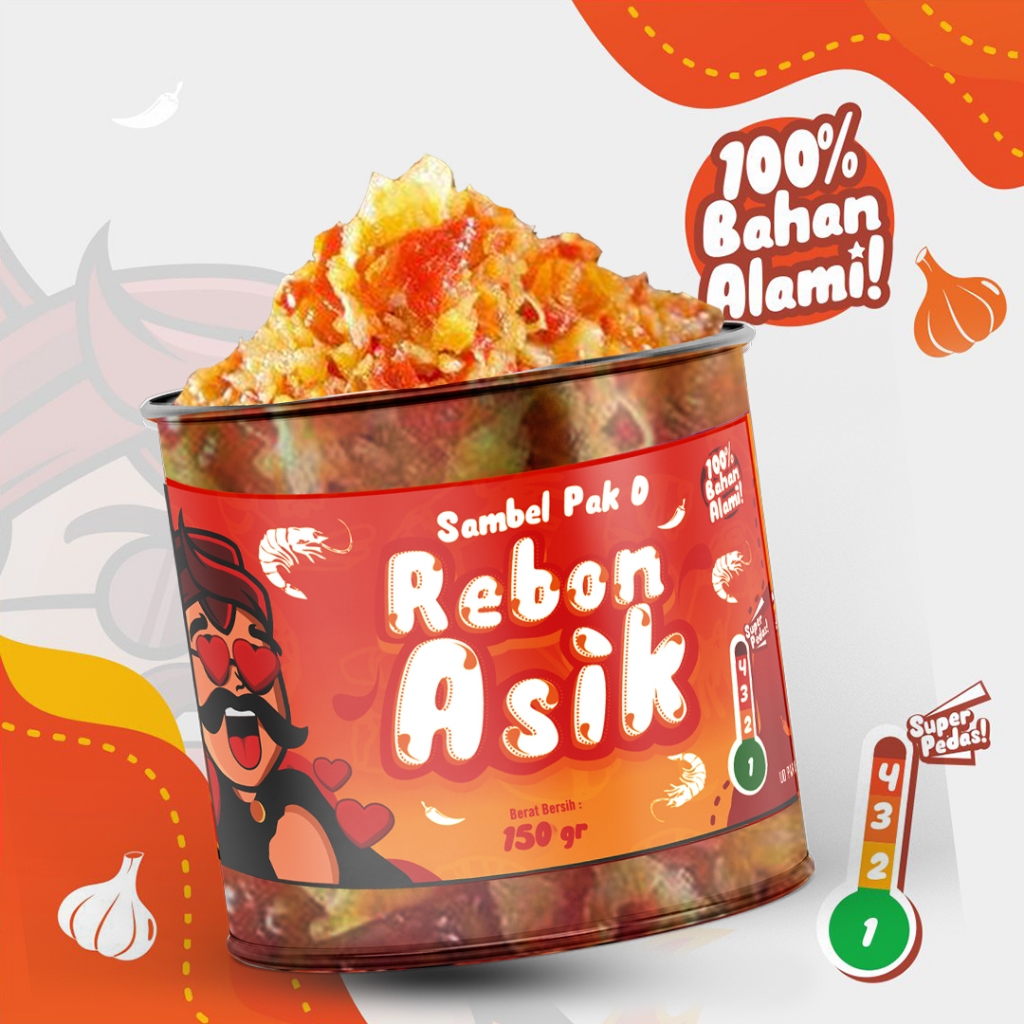 

sambel pak D varian rebon asik kemasan jumbo 150gr mantap pedasnya