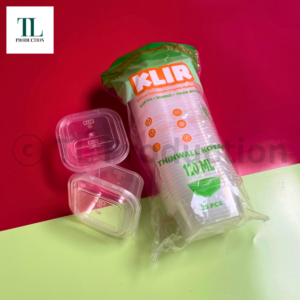 25set KLIR Thinwall Square Mini 120ml / Cup Dessert / 25pcs Thinwall Kotak 120ml Puding / Tempat Pud