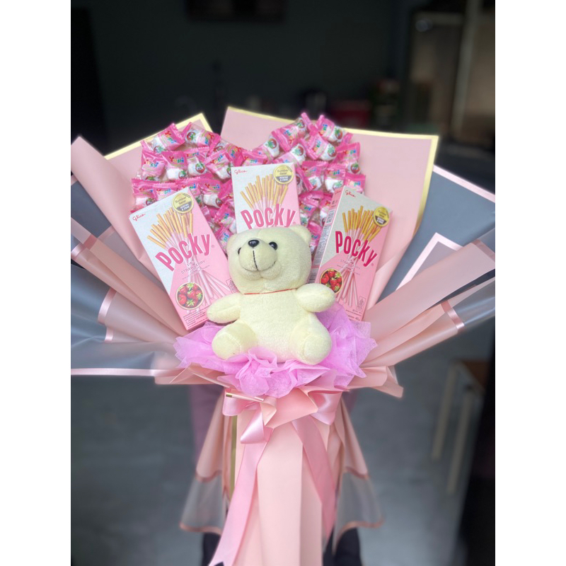 

snack bouquet/buket snack| buket jajan/boneka buket|yupi love|pocky