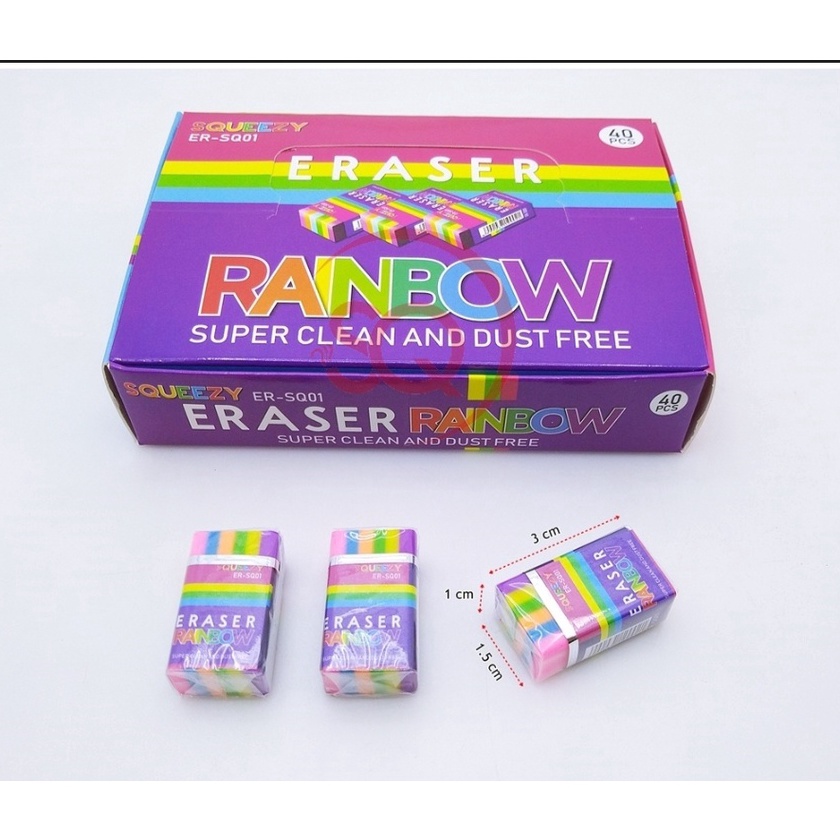 

KP8 Penghapus Pensil Squeezy Rainbow isi 4 Pcs Box