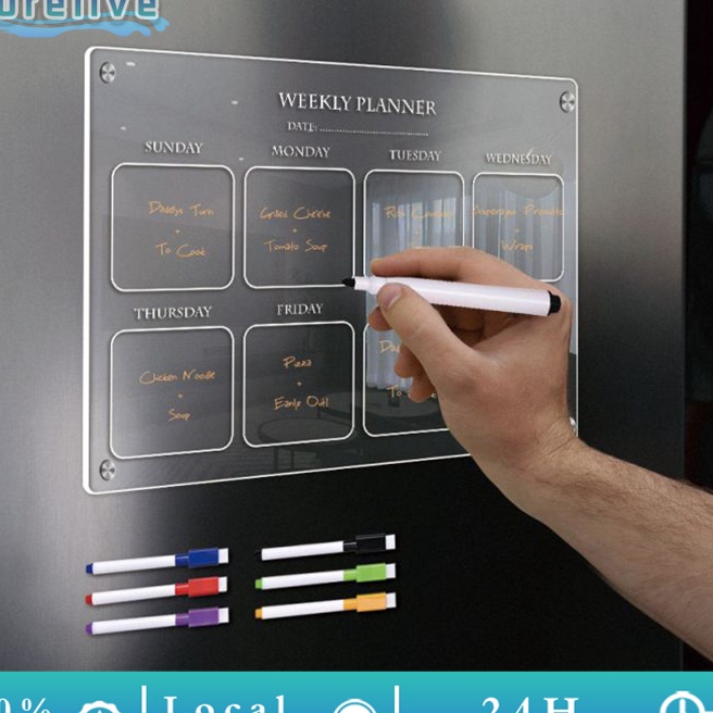 

HJ6 Weekly Monthly Planner Magnet Kulkas Akrilik Custom Dinding Schedule Board untuk dinding kantor