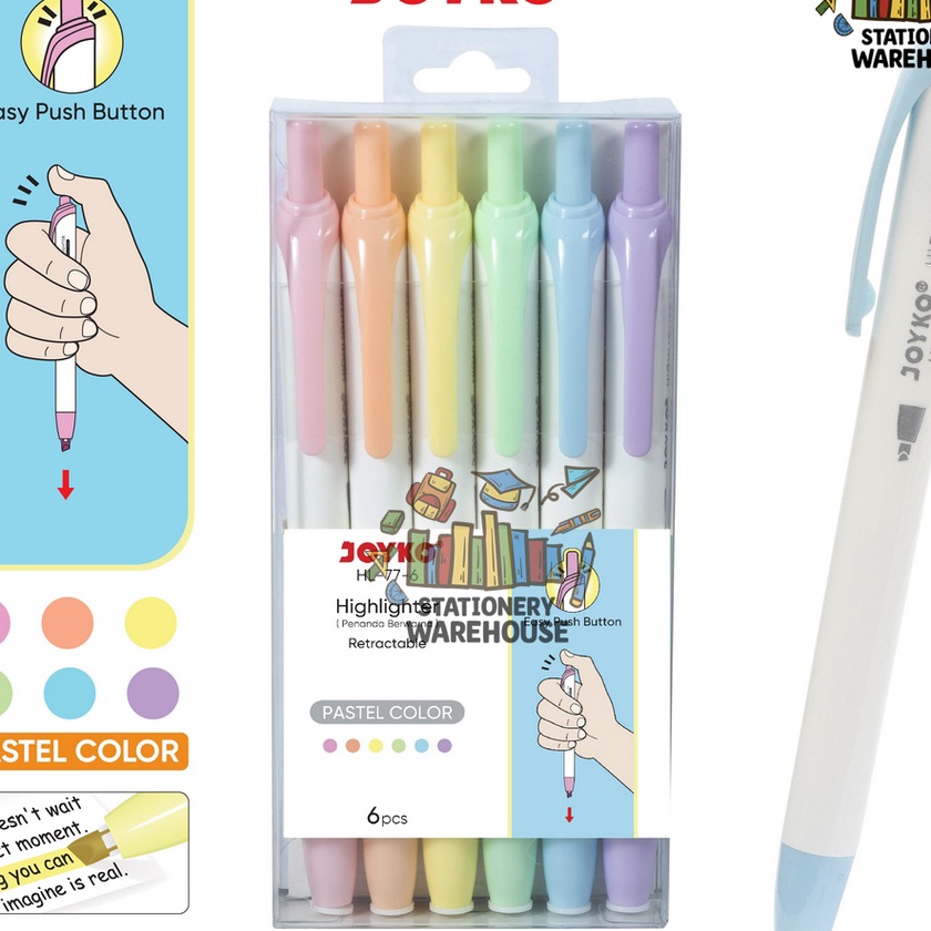 

berkualitas Penanda Berwarna Highlighter Joyko HL776 Warna Pastel Color