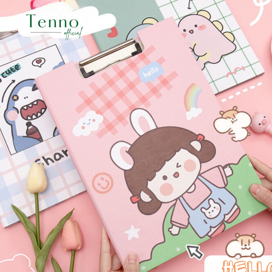 

HJ6 TENNO Papan Clipboard With Cover Papan Ujian Papan Jalan Aesthetic Karakter Lucu