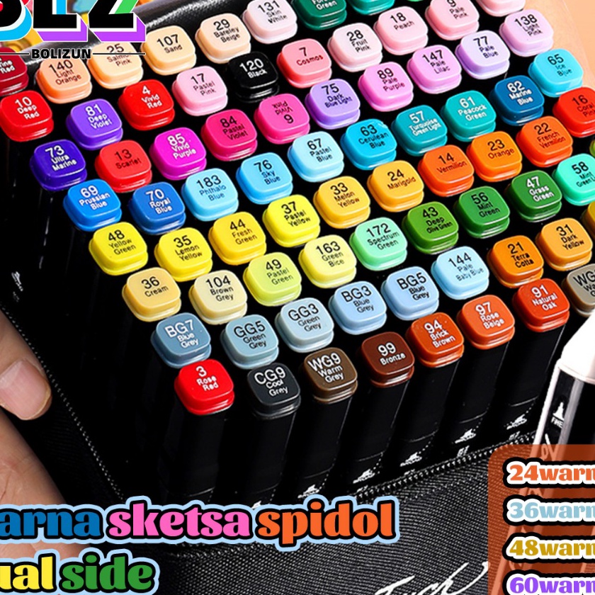 

Beli BOLIZUN 2 in 1 Spidol dan Stabilo Touch Isi 24364868 Warna Dual Side Fine Art Brush Pen Sketsa