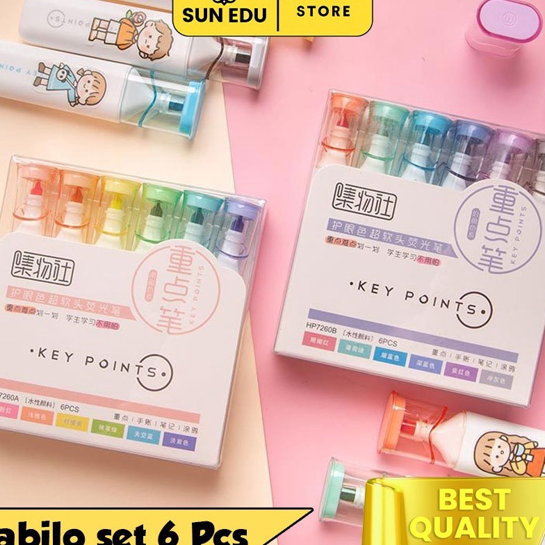 

Tawaran 6PCS Stabilo Highlighter macaron warna pastel cute Colour pen jurnal marker Jurnaling