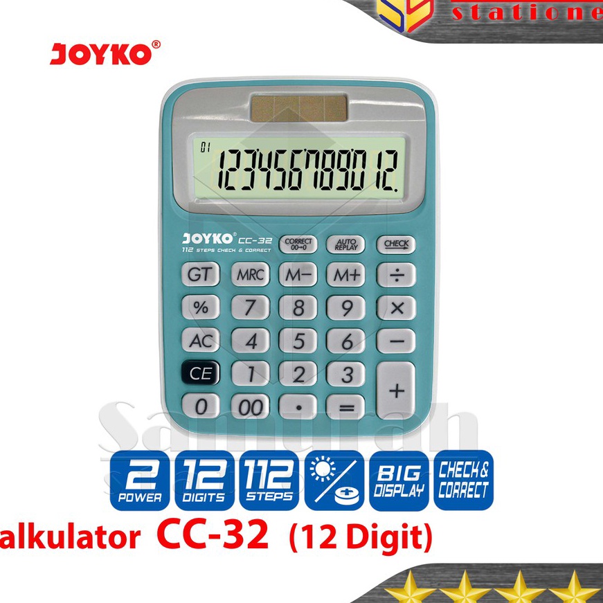 

Murah Kalkulator Meja Joyko CC 32 Mesin Hitung CC32 Calculator 12 Digit Check Correct Big Display