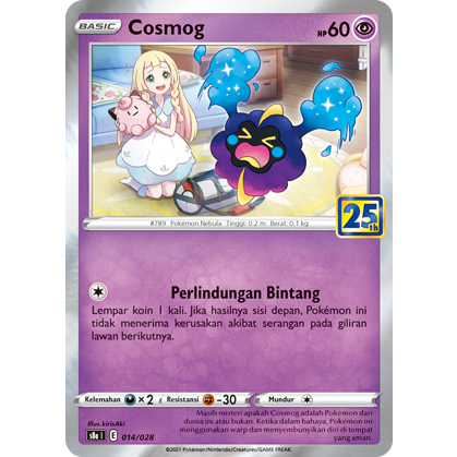 POKEMON TCG INDONESIA COSMOG EDISI 25TH ANNIVERSARY