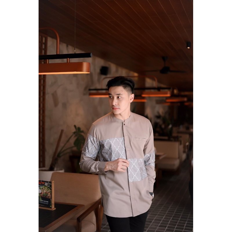 Kemeja Koko Kurta Pria Trz Lengan Panjang Motif Batik