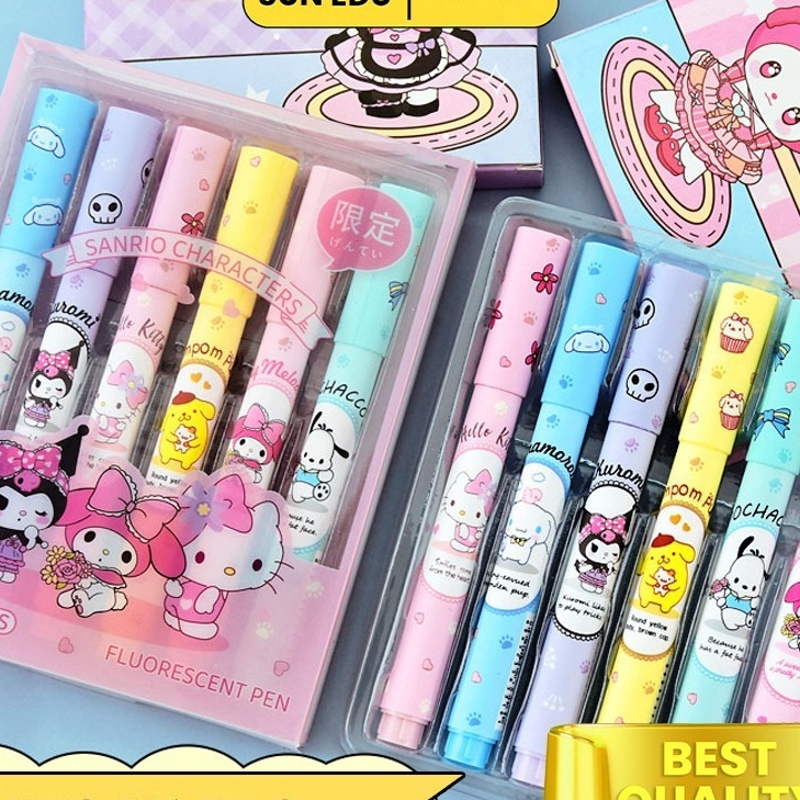 

murah 6 PCS 1 set Stabilo sanrio highlighter Stabilo pastel color cute penanda pewarna