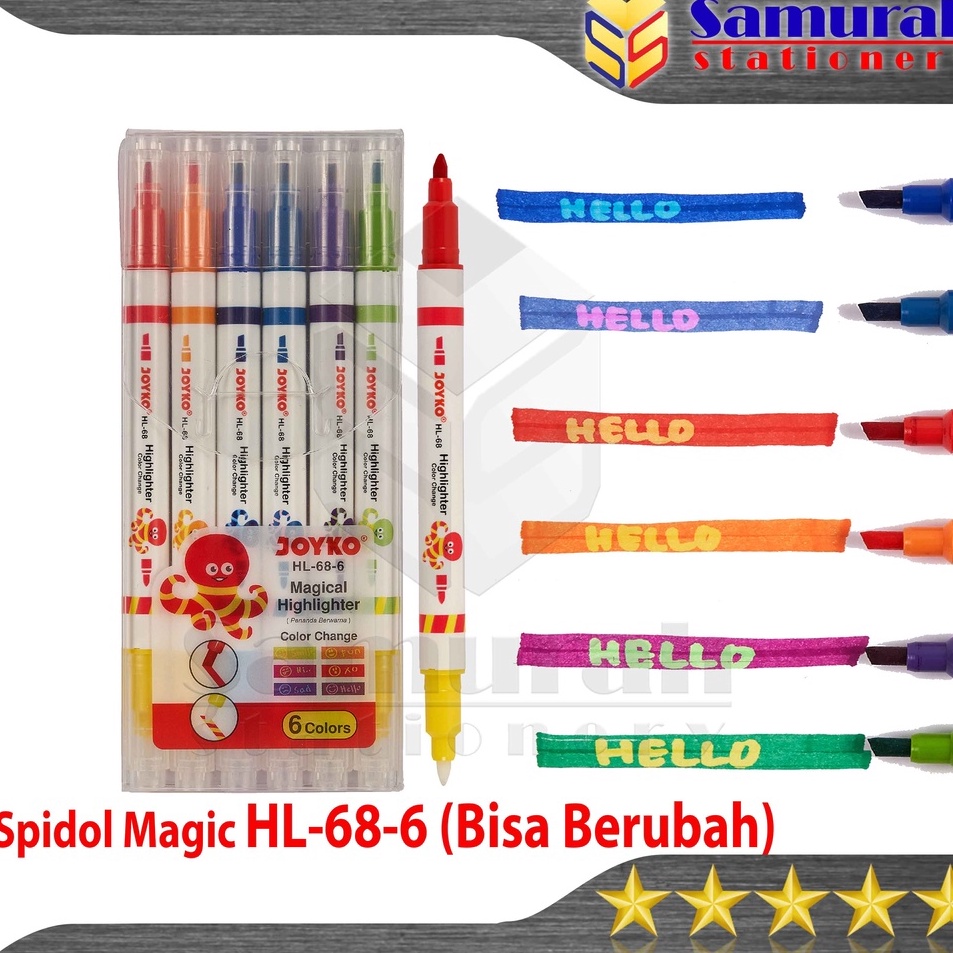 

Kreatif Highlighter Magical Joyko HL68 Spidol Penanda HL 68 6 Warna