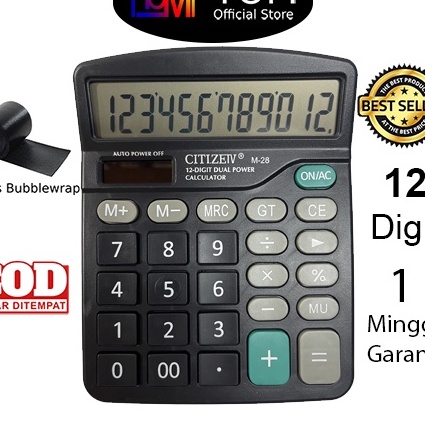 

KP8 Kalkulator Citizen M28 12 Digit Calculator Check Dual Two Power