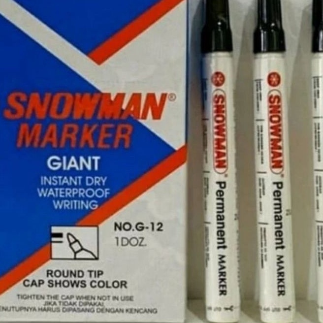 

Cepat spidol snowman permanent board marker G12 1box isi 12pcs