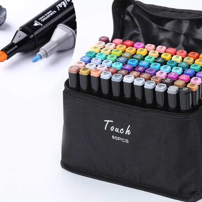 

KF7 Spidol Stabilo Touch Toddi 128 Warna Dual Side Fine Art Brush Pen Animation Marker Set Sketsa