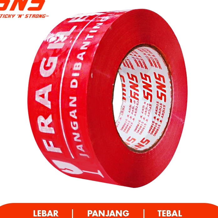 

KF7 LAKBAN FRAGILE MERAH 3 YARD SNS STICKY N STRONG