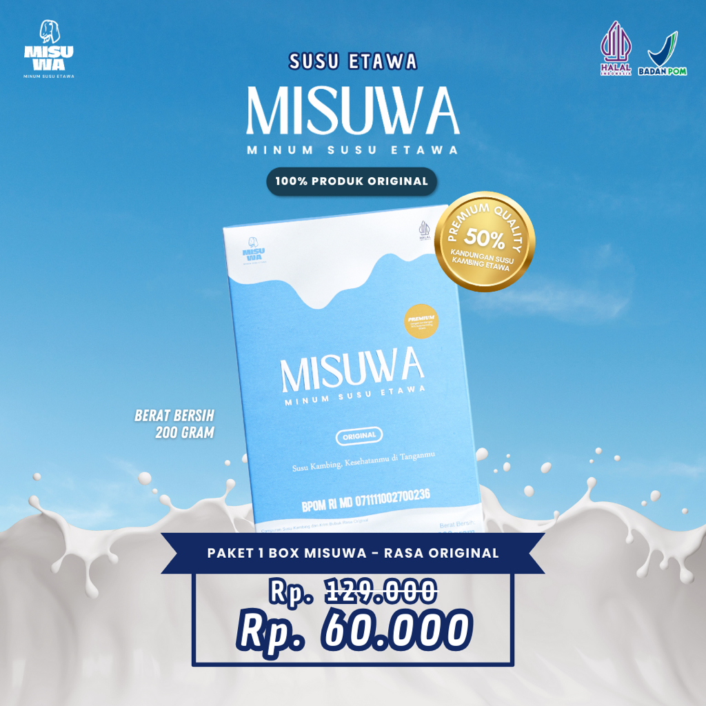 

Susu Kambing Etawa Bubuk RASA ORIGINAL 200GR Menjaga Kesehatan Tulang Melancarkan Sistem Pencernaan dan Kekebalan Tubuh | MISUWA