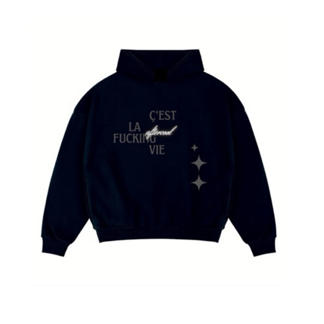 AFTERCOOL HOODIE FUCKING BLACK 069 BOXY 330